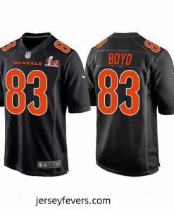 Cincinnati Bengals 83 Tyler Boyd 2022 Black Super Bowl LVI Game Stitched Jersey