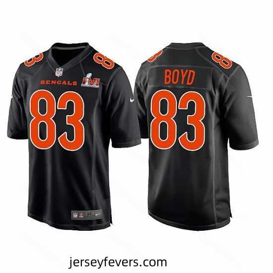 Cincinnati Bengals 83 Tyler Boyd 2022 Black Super Bowl LVI Game Stitched Jersey