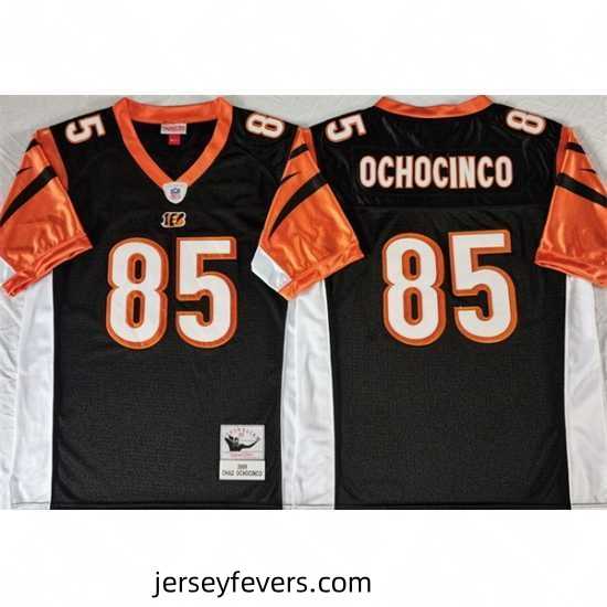 Cincinnati Bengals 85 Chad Ochocinco Black Throwback Stitched Jersey