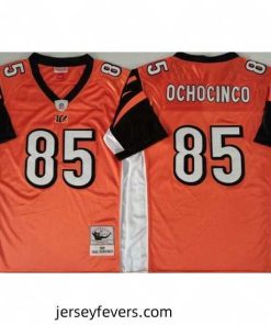 Cincinnati Bengals 85 Chad Ochocinco Orange Throwback Stitched Jersey
