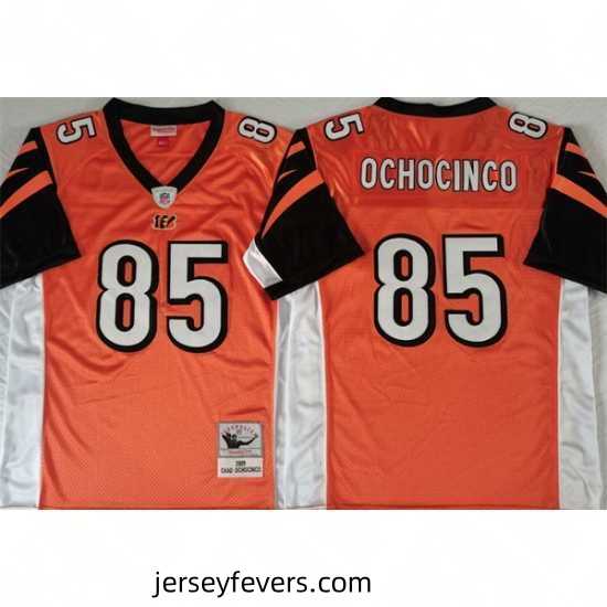 Cincinnati Bengals 85 Chad Ochocinco Orange Throwback Stitched Jersey
