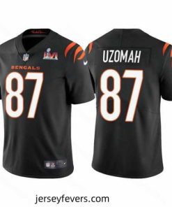 Cincinnati Bengals 87 C J  Uzomah 2022 Black Super Bowl LVI Vapor Limited Stitched Jersey
