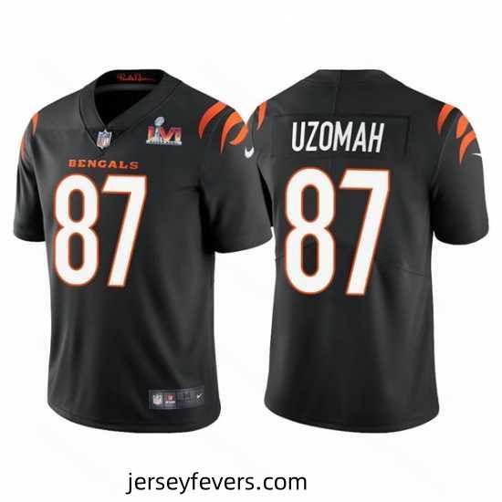 Cincinnati Bengals 87 C J Uzomah 2022 Black Super Bowl LVI Vapor Limited Stitched Jersey