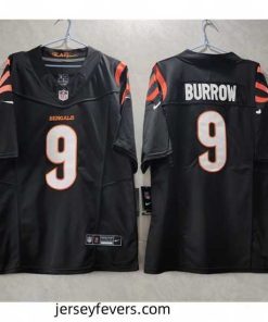 Cincinnati Bengals 9 Joe Burrow Black 2023 F.U.S.E  Vapor Untouchable Limited Stitched Jersey