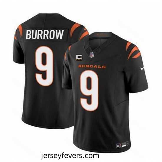 Cincinnati Bengals 9 Joe Burrow Black 2023 F.U.S.E With 4 Star C Patch Vapor Untouchable Limited Stitched Jersey