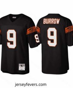 Cincinnati Bengals 9 Joe Burrow Black Throwback Legacy Stitched Jerse
