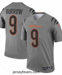 Cincinnati Bengals 9 Joe Burrow Gray Stitched Football Jersey