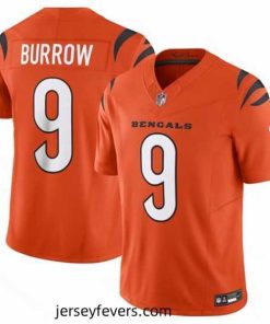 Cincinnati Bengals 9 Joe Burrow Orange 2023 F.U.S.E  Vapor Untouchable Limited Stitched Jersey