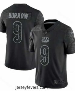 Cincinnati Bengals 9 Joe Burrow Reflective Limited Stitched Jersey