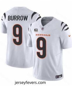 Cincinnati Bengals 9 Joe Burrow White 2023 F.U.S.E  With 4 Star C Patch Vapor Untouchable Limited Stitched Jersey