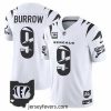 Cincinnati Bengals 9 Joe Burrow White F.U.S.E  With 4 Star C Patch Special Vapor Untouchable Limited Stitched Football Jersey 1