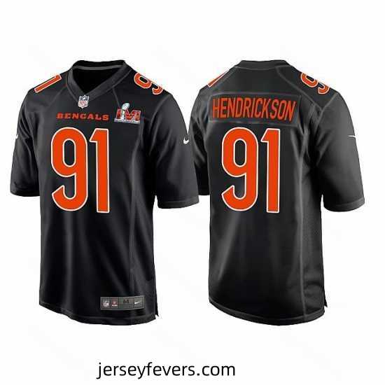 Cincinnati Bengals 91 Trey Hendrickson 2022 Black Super Bowl LVI Game Stitched Jersey