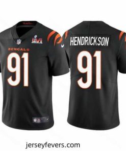 Cincinnati Bengals 91 Trey Hendrickson 2022 Black Super Bowl LVI Vapor Limited Stitched Jersey
