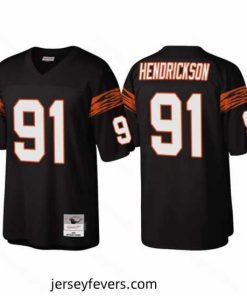 Cincinnati Bengals 91 Trey Hendrickson Black Throwback Legacy Stitched Jerse
