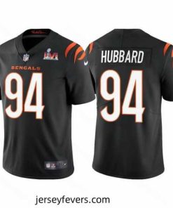 Cincinnati Bengals 94 Sam Hubbard 2022 Black Super Bowl LVI Vapor Limited Stitched Jersey