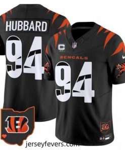 Cincinnati Bengals 94 Sam Hubbard Black F.U.S.E  With 2 Star C Patch Special Vapor Untouchable Limited Stitched Football Jersey