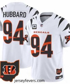 Cincinnati Bengals 94 Sam Hubbard White F.U.S.E  With 2 Star C Patch Special Vapor Untouchable Limited Stitched Football Jersey