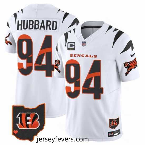 Cincinnati Bengals 94 Sam Hubbard White F.U.S.E With 2 Star C Patch Special Vapor Untouchable Limited Stitched Football Jersey