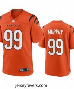 Cincinnati Bengals 99 Myles Murphy Orange Stitched Game Jersey