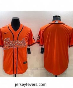 Cincinnati Bengals Blank Orange With Patch Cool Base Stitched Baseball Jersey