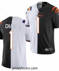 Cincinnati Bengals Customized 2021 Black White Split Limited Stitched Jerse