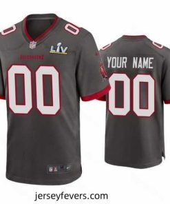 Custom Buccaneers Pewter Super Bowl Lv Game Jersey