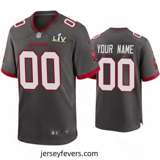 Custom Buccaneers Pewter Super Bowl Lv Game Jersey