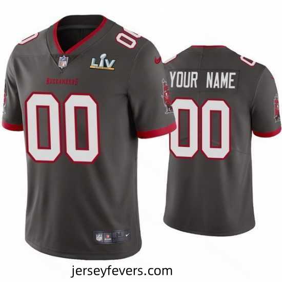 Custom Buccaneers Pewter Super Bowl Lv Vapor Limited Jersey