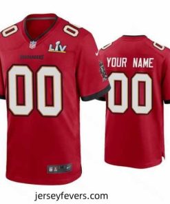 Custom Buccaneers Red Super Bowl Lv Game Jersey