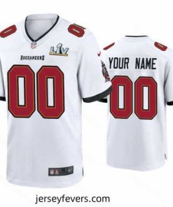 Custom Buccaneers White Super Bowl Lv Game Jersey