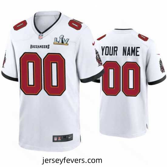 Custom Buccaneers White Super Bowl Lv Game Jersey