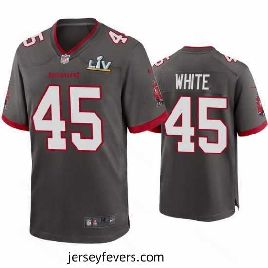Devin White Buccaneers Pewter Super Bowl Lv Game Jersey