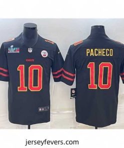 Kansas City Chiefs 10 Isiah Pacheco Black Red Gold Super Bowl LVII Patch Vapor Untouchable Limited Stitched Jersey