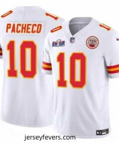 Kansas City Chiefs 10 Isiah Pacheco White 2023 F.U.S.E  Vapor Untouchable Limited Stitched 2024 Super Bowl LVIII Jersey