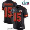 Kansas City Chiefs 15 Patrick Mahomes Black Super Bowl LVII Patch Vapor Untouchable Limited Stitched Jersey