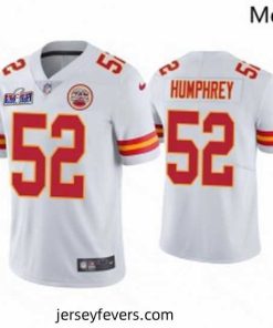 Kansas City Chiefs 52 Creed Humphrey White Vapor Untouchable Limited Stitched Football 2024 Super Bowl LVIII Jersey