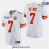 Kansas City Chiefs 7 Harrison Butker White Super Bowl LVII Patch Vapor Untouchable Limited Stitched Jersey