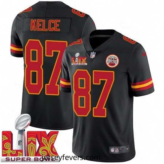 Kansas City Chiefs Travis Kelce #87 Black 2024 2025 Super Bowl LIX F.U.S.E Stitched Jersey
