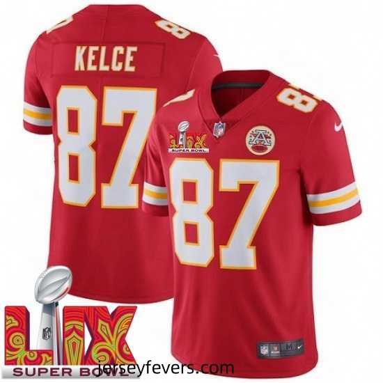 Kansas City Chiefs Travis Kelce #87 Red 2024 2025 Super Bowl LIX F.U.S.E Stitched Jersey