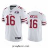 NFL San Francisco 49ers 16 Joe Montana White Vapor Untouchable Limited Stitched 2024 Super Bowl LVIII Jersey