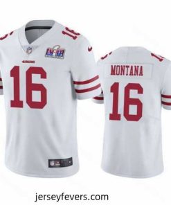 NFL San Francisco 49ers 16 Joe Montana White Vapor Untouchable Limited Stitched 2024 Super Bowl LVIII Jersey