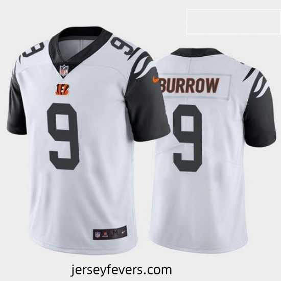 Nike Cincinnati Bengals 9 Joe Burrow White Rush Stitched Jersey 2020 NFL Draft