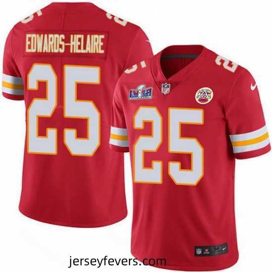 Nike Kansas City Chiefs 25 Clyde Edwards Helaire Red Team Color Bound Stitched NFL Vapor Untouchable Limited 2024 Super Bowl LVIII Jersey
