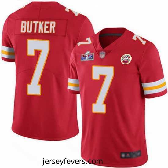 Nike Kansas City Chiefs 7 Harrison Butker Red Team Color Bound Stitched NFL Vapor Untouchable Limited 2024 Super Bowl LVIII Jersey