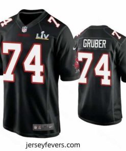 Paul Gruber Buccaneers Black Super Bowl Lv Game Fashion Jersey