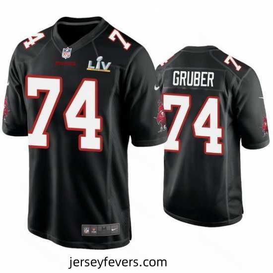Paul Gruber Buccaneers Black Super Bowl Lv Game Fashion Jersey