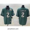 Philadelphia Eagles 2 Darius Slay Jr  Green 2025 Super Bowl LIX Patch Vapor Untouchable Limited Stitched Football Jersey