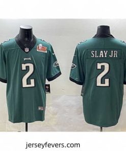 Philadelphia Eagles 2 Darius Slay Jr  Green 2025 Super Bowl LIX Patch Vapor Untouchable Limited Stitched Football Jersey
