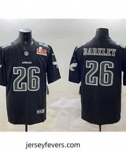 Philadelphia Eagles 26 Saquon Barkley Black 2025 Super Bowl LIX Patch Fashion Vapor Untouchable Limited Stitched Football Jersey