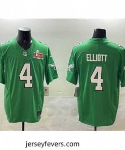 Philadelphia Eagles 4 Jake Elliott Green 2025 Super Bowl LIX Patch F.U.S.E  Throwback Vapor Untouchable Limited Stitched Football Jersey